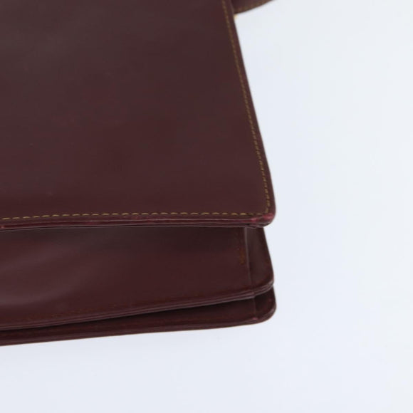 CARTIER Must Line Shoulder Bag Leather Bordeaux Gold Auth BA7352