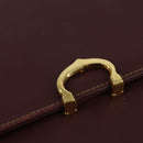 CARTIER Must Line Shoulder Bag Leather Bordeaux Gold Auth BA7352-17