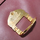CARTIER Must Line Shoulder Bag Leather Bordeaux Gold Auth BA7352-11