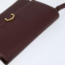CARTIER Must Line Shoulder Bag Leather Bordeaux Gold Auth BA7352-6
