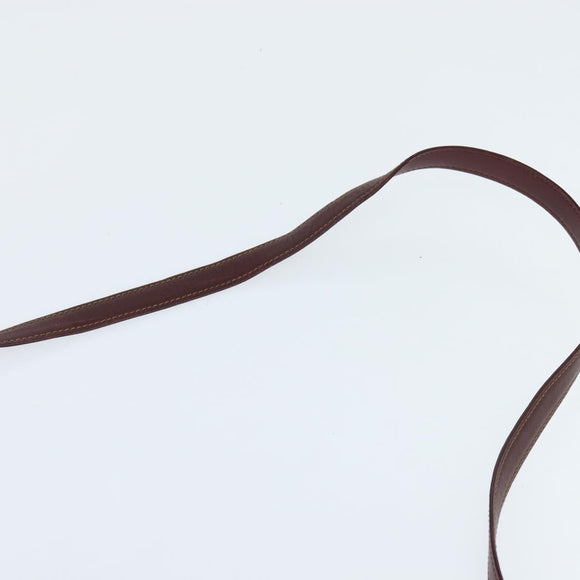 CARTIER Must Line Shoulder Bag Leather Bordeaux Gold Auth BA7352