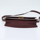 CARTIER Must Line Shoulder Bag Leather Bordeaux Gold Auth BA7352-5