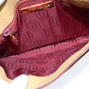 CARTIER Shoulder Bag Leather Beige Gold Auth BA7353-12