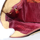 CARTIER Shoulder Bag Leather Beige Gold Auth BA7353-19