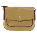 CARTIER Shoulder Bag Leather Beige Gold Auth BA7353-13