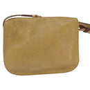 CARTIER Shoulder Bag Leather Beige Gold Auth BA7353-2