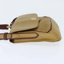 CARTIER Shoulder Bag Leather Beige Gold Auth BA7353-3