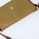 CARTIER Shoulder Bag Leather Beige Gold Auth BA7353-6