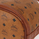 MCM Logogram Vicetos Shoulder Bag PVC Leather Brown Gold Auth BA7354-15
