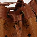 MCM Logogram Vicetos Shoulder Bag PVC Leather Brown Gold Auth BA7354-10