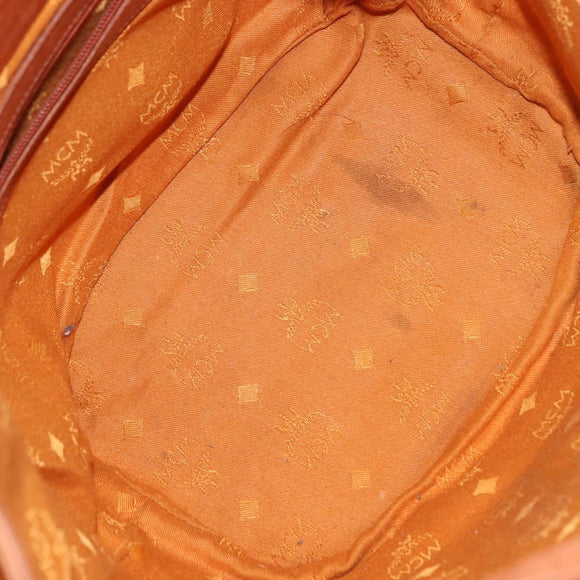 MCM Logogram Vicetos Shoulder Bag PVC Leather Brown Gold Auth BA7354