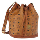 MCM Logogram Vicetos Shoulder Bag PVC Leather Brown Gold Auth BA7354-1