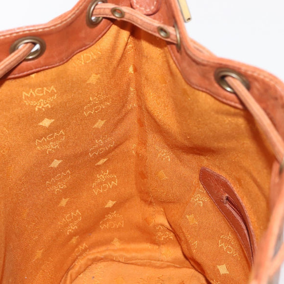 MCM Logogram Vicetos Shoulder Bag PVC Leather Brown Gold Auth BA7354