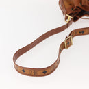 MCM Logogram Vicetos Shoulder Bag PVC Leather Brown Gold Auth BA7354-7