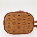 MCM Logogram Vicetos Shoulder Bag PVC Leather Brown Gold Auth BA7354-5