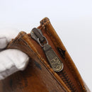 MCM Logogram Vicetos Clutch Bag PVC Leather Brown Gold Auth BA7355-9