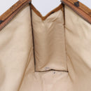 MCM Logogram Vicetos Clutch Bag PVC Leather Brown Gold Auth BA7355-11