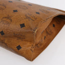 MCM Logogram Vicetos Clutch Bag PVC Leather Brown Gold Auth BA7355-7