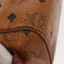 MCM Logogram Vicetos Hand Bag PVC Leather Brown Gold Auth BA7357-9
