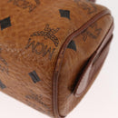 MCM Logogram Vicetos Hand Bag PVC Leather Brown Gold Auth BA7357-14