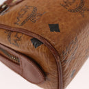 MCM Logogram Vicetos Hand Bag PVC Leather Brown Gold Auth BA7357-15