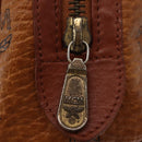 MCM Logogram Vicetos Hand Bag PVC Leather Brown Gold Auth BA7357-10