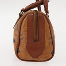 MCM Logogram Vicetos Hand Bag PVC Leather Brown Gold Auth BA7357-3