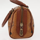 MCM Logogram Vicetos Hand Bag PVC Leather Brown Gold Auth BA7357-4