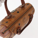 MCM Logogram Vicetos Hand Bag PVC Leather Brown Gold Auth BA7357-6