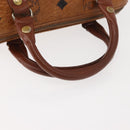 MCM Logogram Vicetos Hand Bag PVC Leather Brown Gold Auth BA7357-7