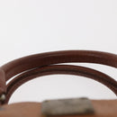 MCM Logogram Vicetos Hand Bag PVC Leather Brown Gold Auth BA7357-8