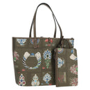 BVLGARI Tote Bag Leather PVC Gray Silver Auth BA7359V-1