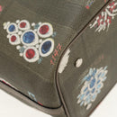 BVLGARI Tote Bag Leather PVC Gray Silver Auth BA7359V-11