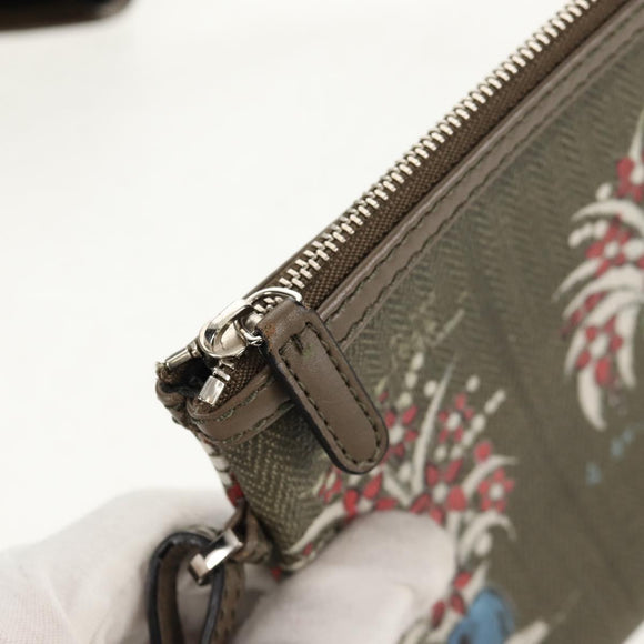 BVLGARI Tote Bag Leather PVC Gray Silver Auth BA7359V