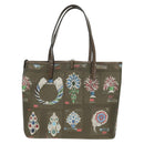 BVLGARI Tote Bag Leather PVC Gray Silver Auth BA7359V-3