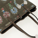 BVLGARI Tote Bag Leather PVC Gray Silver Auth BA7359V-6