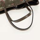 BVLGARI Tote Bag Leather PVC Gray Silver Auth BA7359V-7