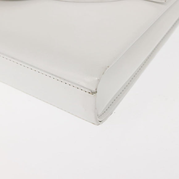 GIVENCHY Shoulder Bag Leather White Gold Auth BA7360