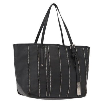 Jimmy Choo Tote Bag Leather Gold Silver Auth BA7361