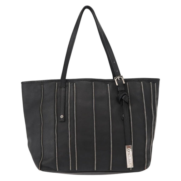 Jimmy Choo Tote Bag Leather Gold Silver Auth BA7361