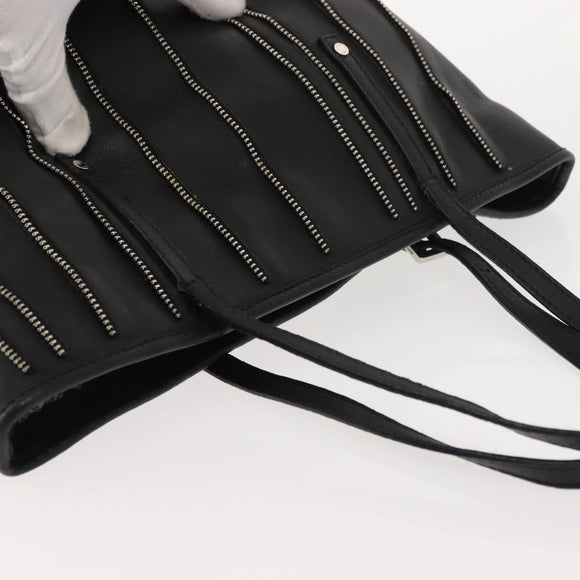 Jimmy Choo Tote Bag Leather Gold Silver Auth BA7361