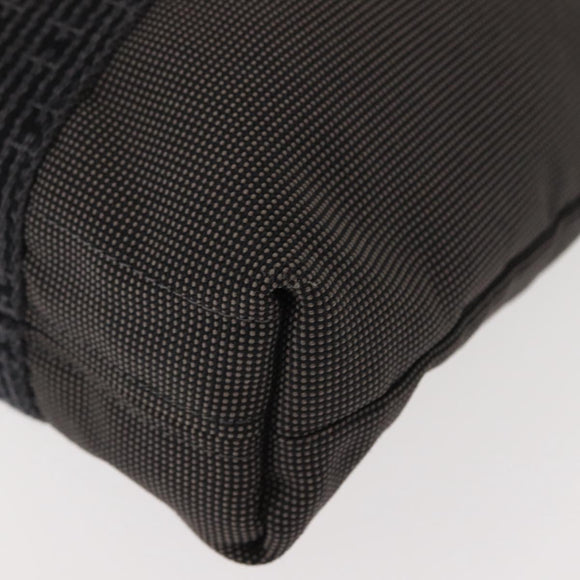 HERMES Her Line Kabas Tote Bag Canvas Gray Silver Auth BA7363