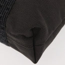 HERMES Her Line Kabas Tote Bag Canvas Gray Silver Auth BA7363-16