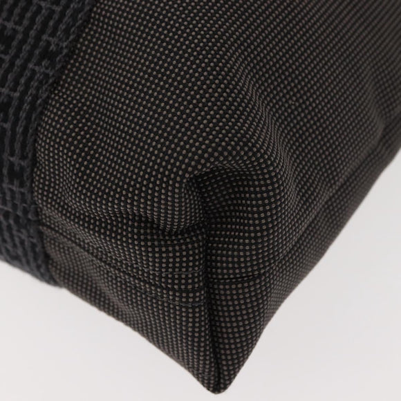 HERMES Her Line Kabas Tote Bag Canvas Gray Silver Auth BA7363