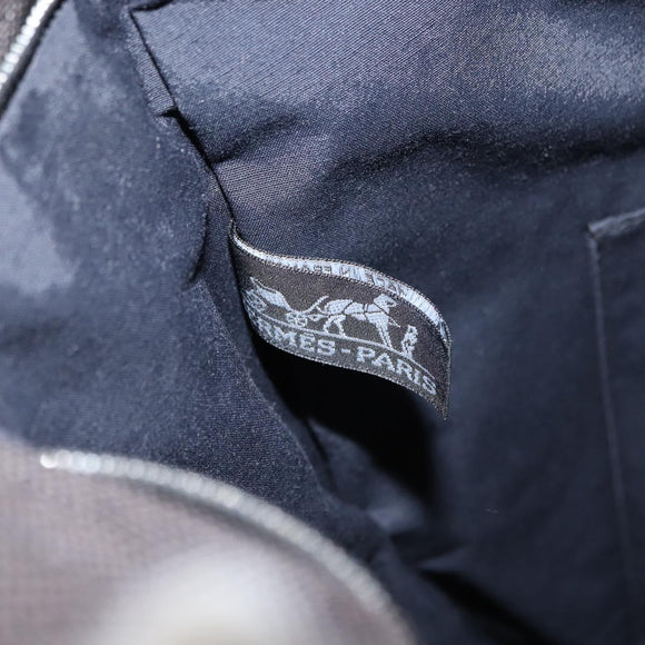 HERMES Her Line Kabas Tote Bag Canvas Gray Silver Auth BA7363