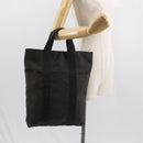 HERMES Her Line Kabas Tote Bag Canvas Gray Silver Auth BA7363-21