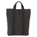 HERMES Her Line Kabas Tote Bag Canvas Gray Silver Auth BA7363-2