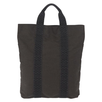 HERMES Her Line Kabas Tote Bag Canvas Gray Silver Auth BA7363 - 0