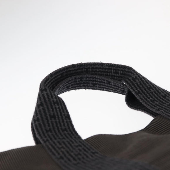 HERMES Her Line Kabas Tote Bag Canvas Gray Silver Auth BA7363