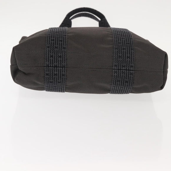 HERMES Her Line Kabas Tote Bag Canvas Gray Silver Auth BA7363
